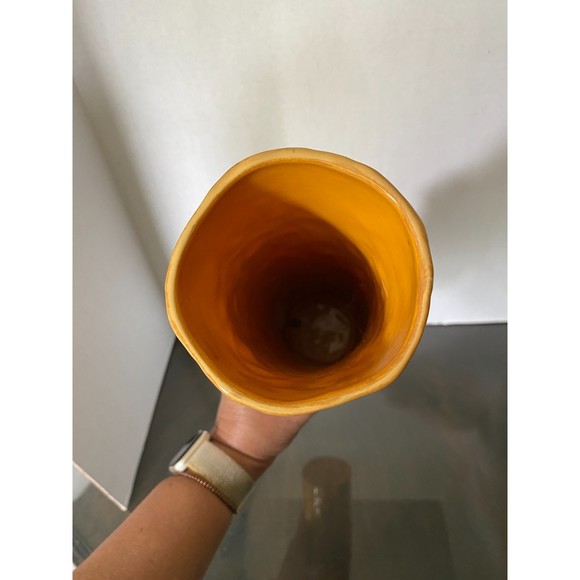 Studio B by Magenta (Early Rae Dunn) 14.5" Yellow Rose Pattern Vase - Picture 6 of 9